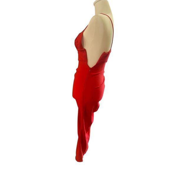 Prabal Gurung Drawstring Ruched Dress Size 0 in Red MSRP: $895 - Picture 9 of 11